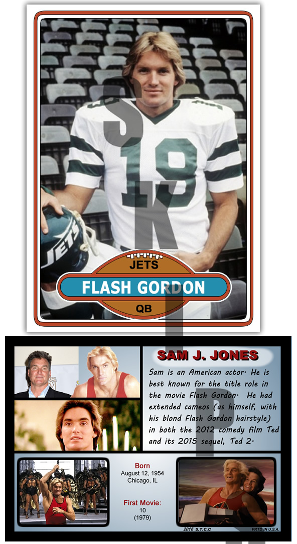 1980 STCC Flash Gordon Topps Sam J. Jones New York Jets #1 versi