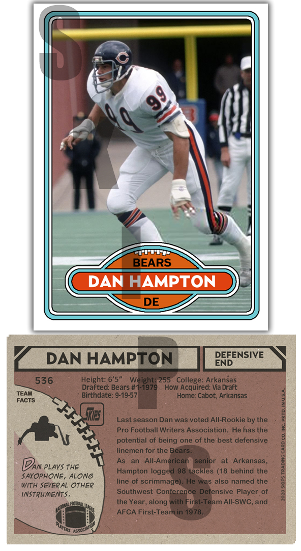 1980 STCC #536 Dan Hampton Chicago Bears HOF