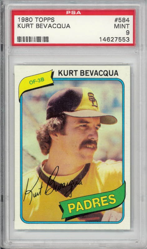 1980 Topps #584 Kurt Bevacqua San Diego Padres PSA 9