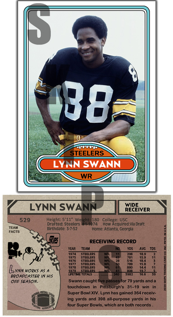 1980 STCC #529 Topps Lynn Swann Pittsburgh Steelers HOF