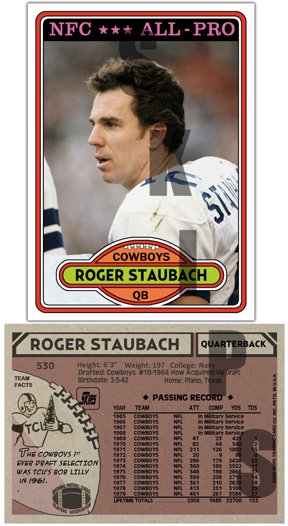 1980 STCC #530 Topps Roger Staubach Dallas Cowboys HOF