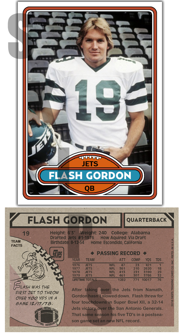 1980 STCC Flash Gordon Topps Sam J. Jones New York Jets #2 versi