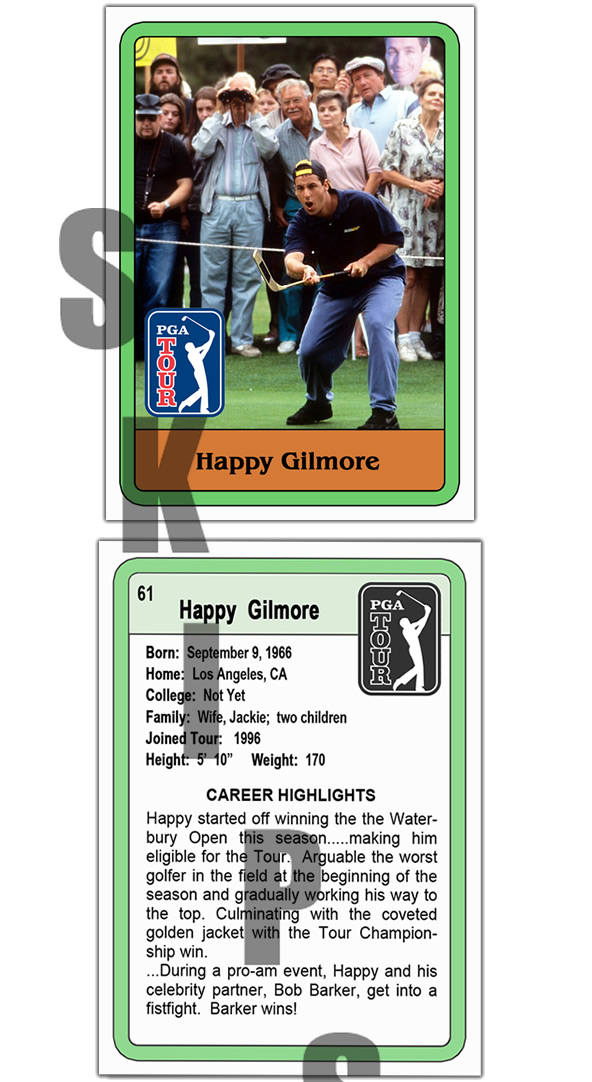 1981 STCC Happy Gilmore #61 Donruss Adam Sandler Golf