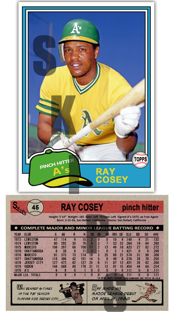1981 STCC #46 Topps Ray Cosey Oakland A\'s