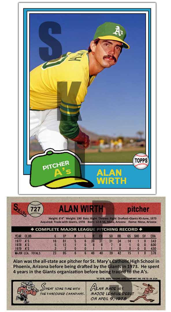 1981 STCC #727 Topps Alan Wirth Oakland A's