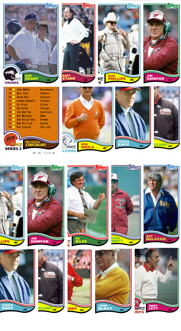 1982 STCC Legendary series #2 NFL Coaches 15 card set Grant Shul