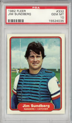 1982 Fleer #379 Jim Sundberg Texas Rangers  PSA 10