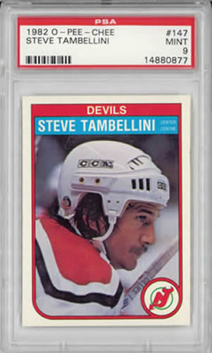 1982 O-Pee-Chee #147 Steve Tambellini New Jersey Devils PSA 9