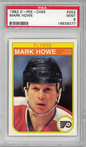 1982 O-Pee-Chee OPC #252 Mark Howe Philadelphia Flyers PSA 9