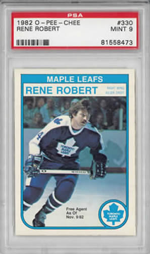 1982 O-Pee-Chee OPC #330 Rene Robert Toronto Maple Leafs PSA 9