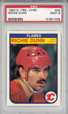 1982 O-Pee-Chee #45 Richie Dunn Calgary Flames PSA 9