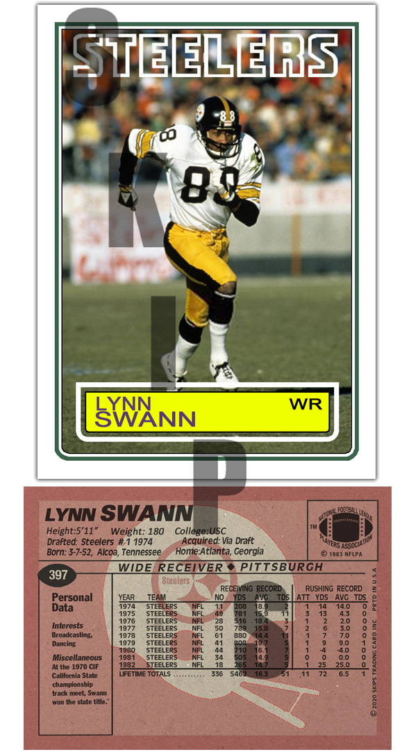 1983 STCC #397 Topps Lynn Swann Pittsburgh Steelers HOF