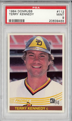 1984 Donruss #112 Terry Kennedy San Diego Padres PSA 9