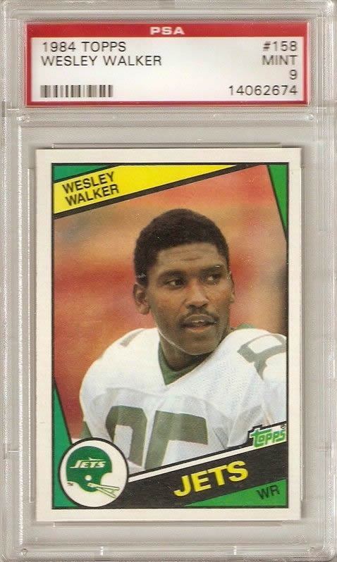 1984 Topps #158 Wesley Walker New York Jets PSA 9