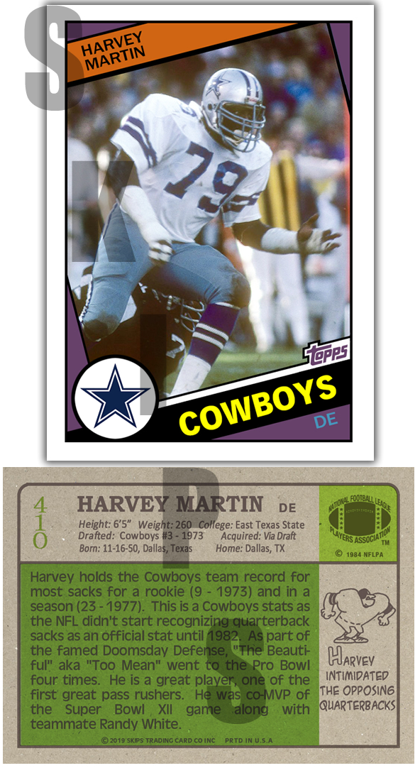 1984 STCC #410 Harvey Martin Topps Dallas Cowboys