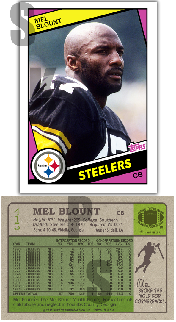 1984 STCC #415 Mel Blount Topps Pittsburgh Steelers HOF