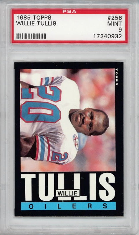 1985 Topps #256 Willie Tullis Houston Oilers PSA 9
