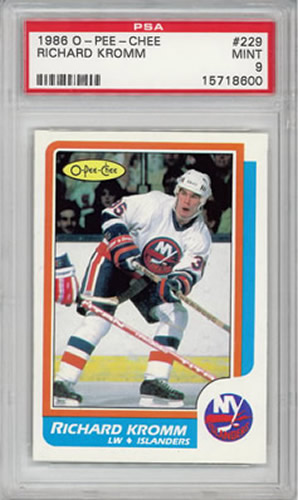 1986 O-Pee-Chee #229 Richard Kromm New NY York Islanders PSA 9