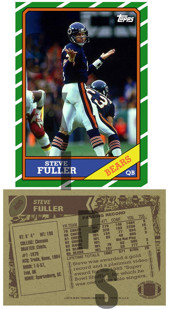 1986 STCC #400 Steve Fuller Chicago Bears