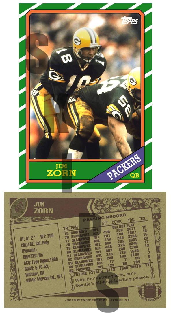 1986 STCC #407 Jim Zorn Green Bay Packers