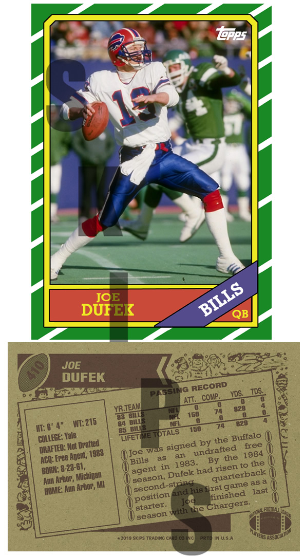 1986 STCC #410 Joe Dufek Buffalo Bills