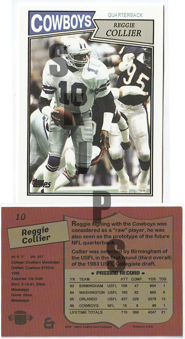 1987 STCC #10 Topps Reggie Collier Dallas Cowboys