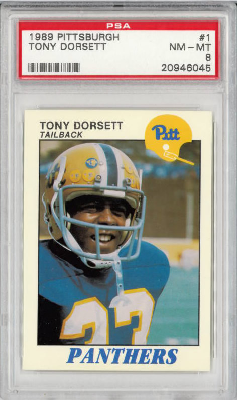 1989 Pittsburgh #1 Tony Dorsett Dallas Cowboys PSA 8