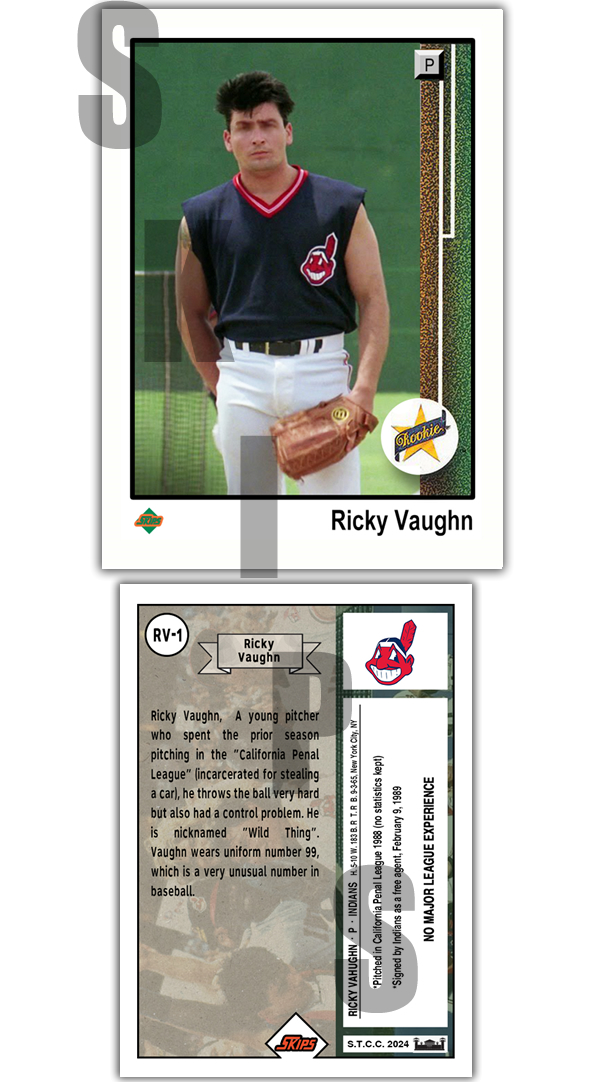 2024 STCC Ricky Vaughn Charlie Sheen Major League 1989 Upper Dec