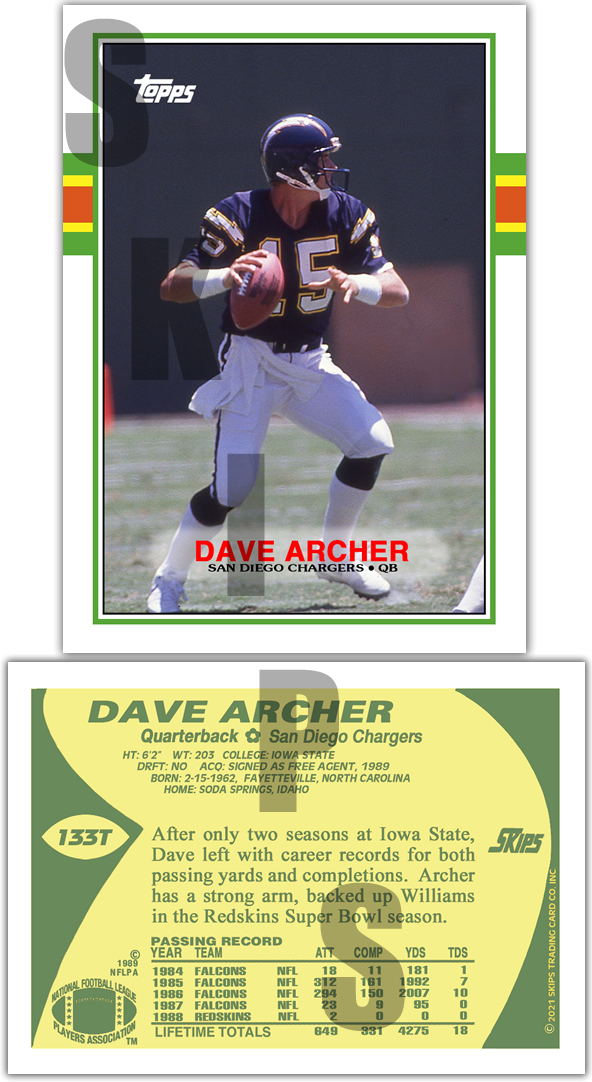 1989 STCC #133T Dave Archer Topps Traded Iowa State Cyclones San