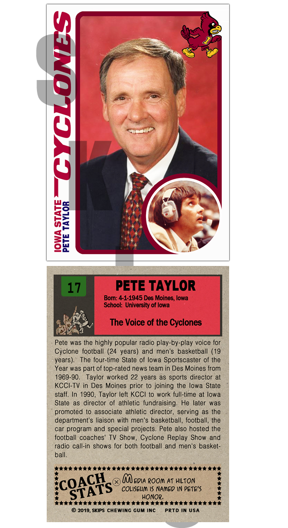 2019 STCC Iowa State Cyclones Legends #17 Pete Taylor
