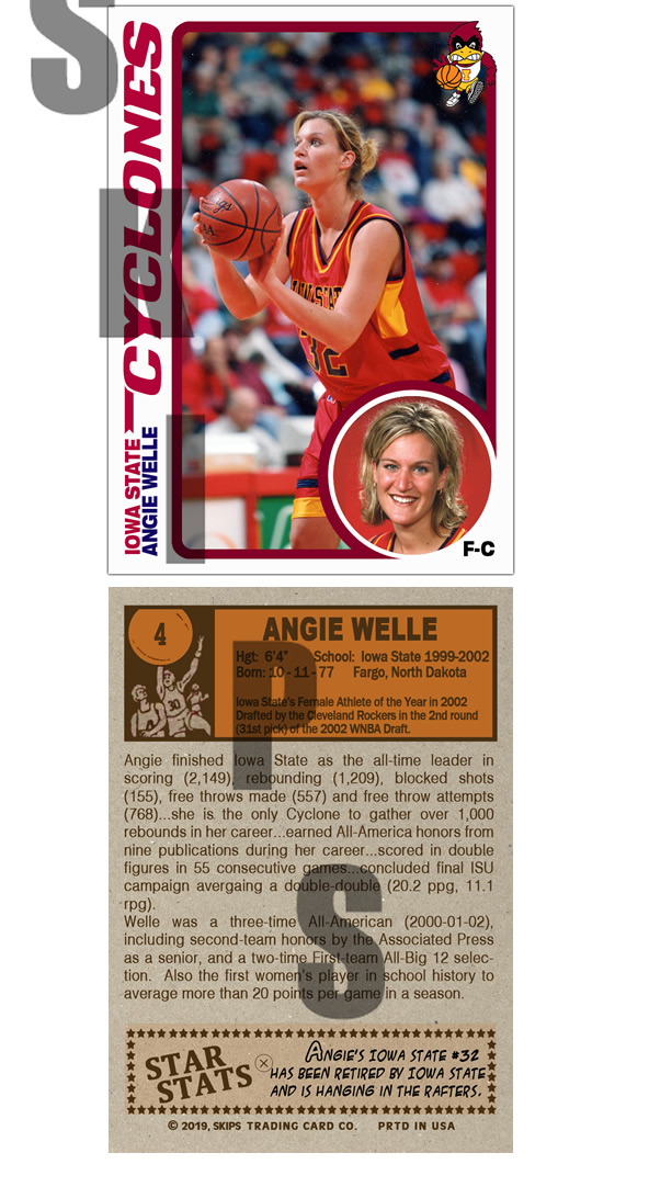 2019 STCC Iowa State Cyclones Legends #4 Angie Welle HOF