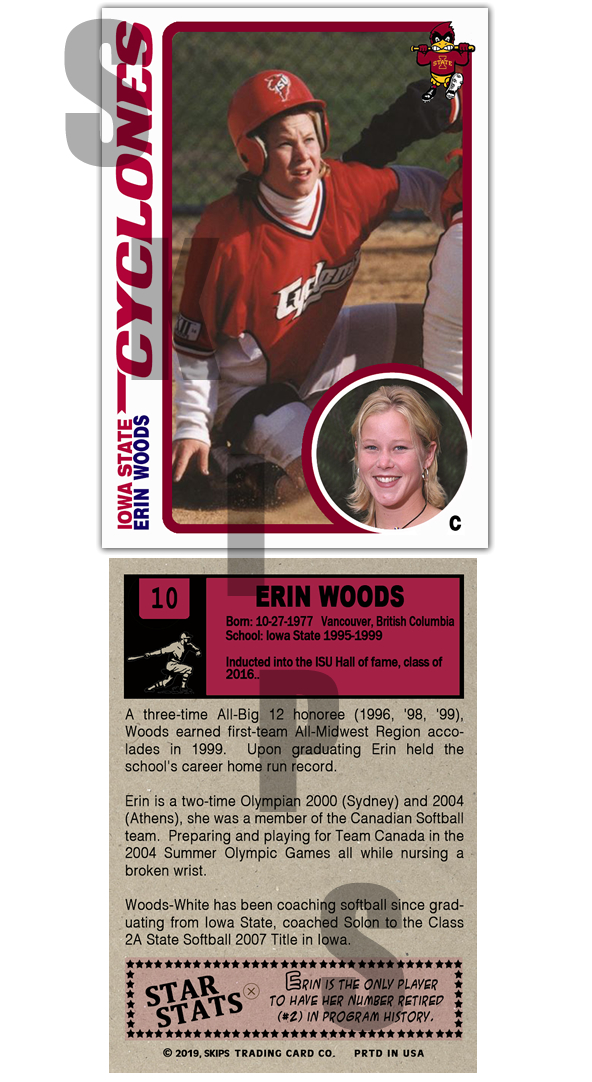 2019 STCC Iowa State Cyclones Legends #10 Erin Wood White Softba