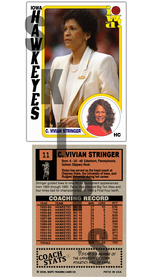 2020 STCC Iowa Hawkeyes Legends #11 Vivian Stringer  HOF