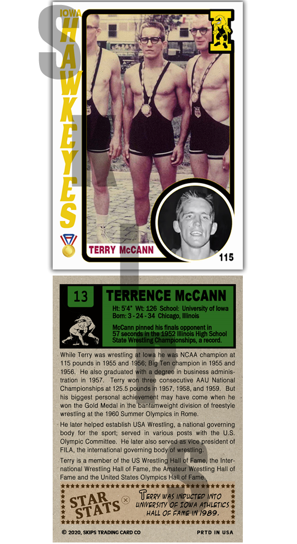 2020 STCC Iowa Hawkeyes Legends #13 Terry McCann HOF