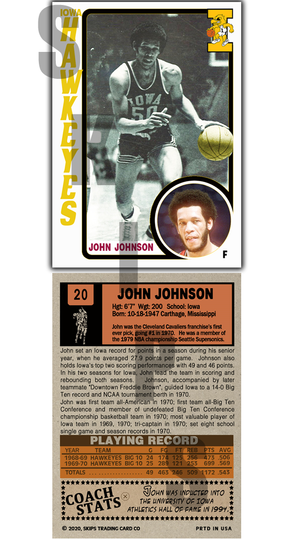 2020 STCC Iowa Hawkeyes Legends #20 John Johnson Iowa Hawkeyes H