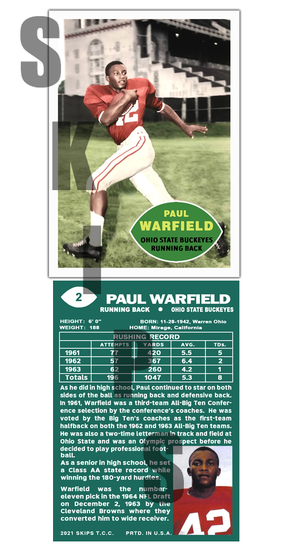 2021 STCC Collegiate Legends #2 Paul Warfield Ohio State Buckeye