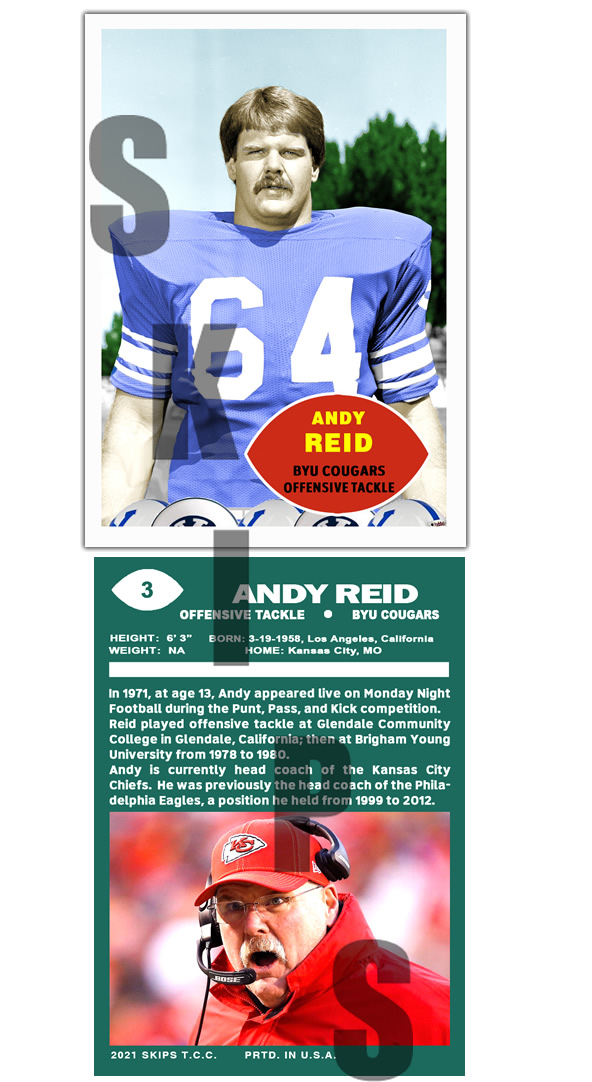 2021 STCC Collegiate Legends #3 Andy Reid BYU Cougars Kansas Cit