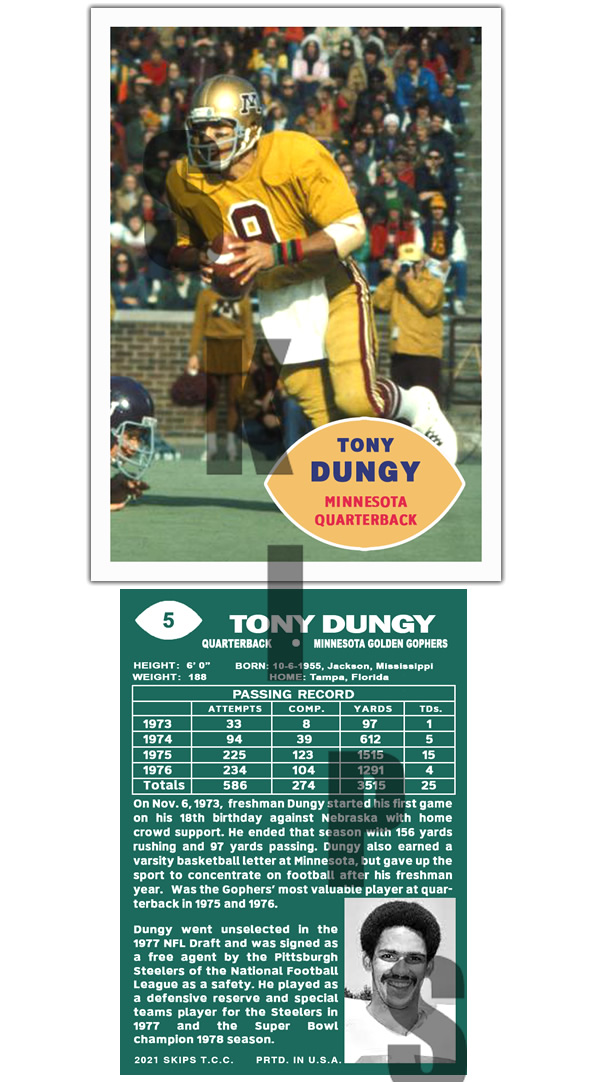 2021 STCC Collegiate Legends #5 Tony Dungy Minnesota Gophers HOF