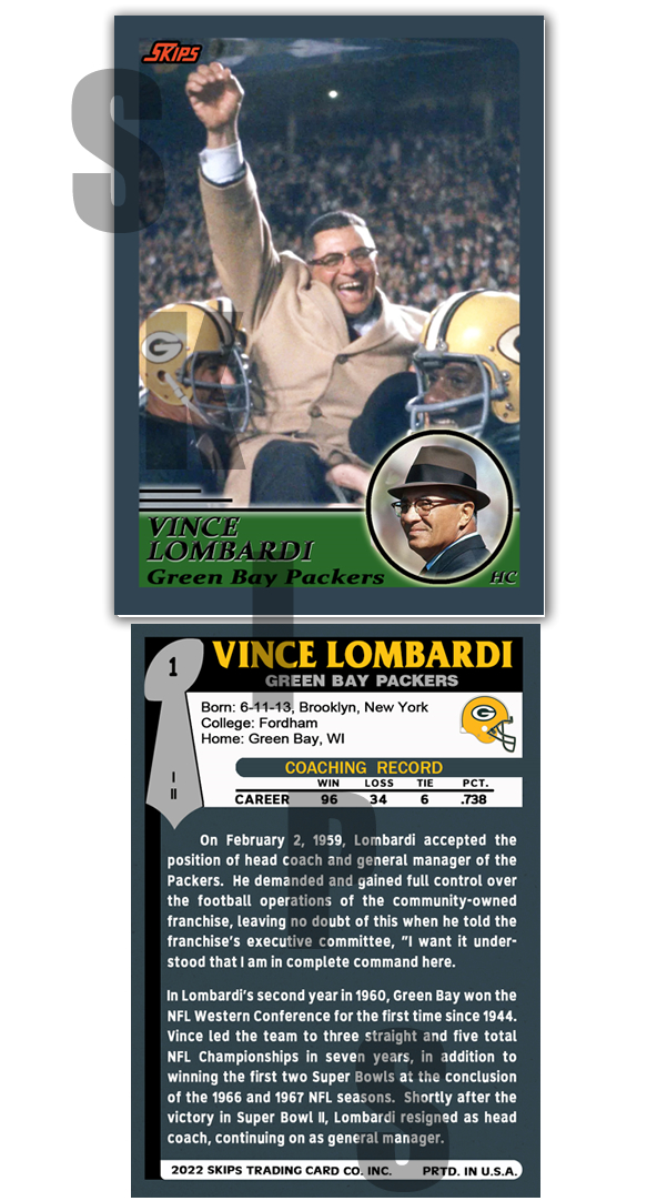 2022 Super Bowl Coaches STCC #1 Vince Lombardi Green Bay Packers