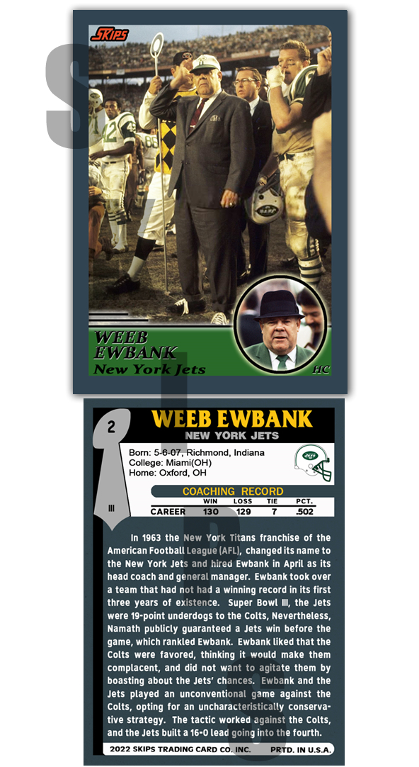 2022 Super Bowl Coaches STCC #2 Weeb Ewbank New York Jets