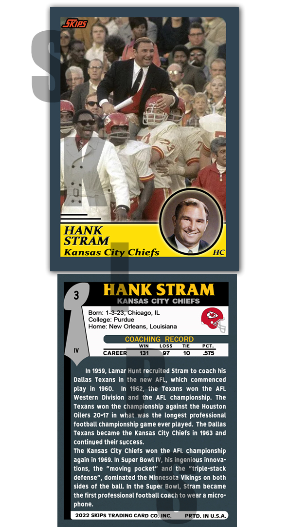 2022 Super Bowl Coaches STCC #3 Hank Stram Kansas City Chiefs