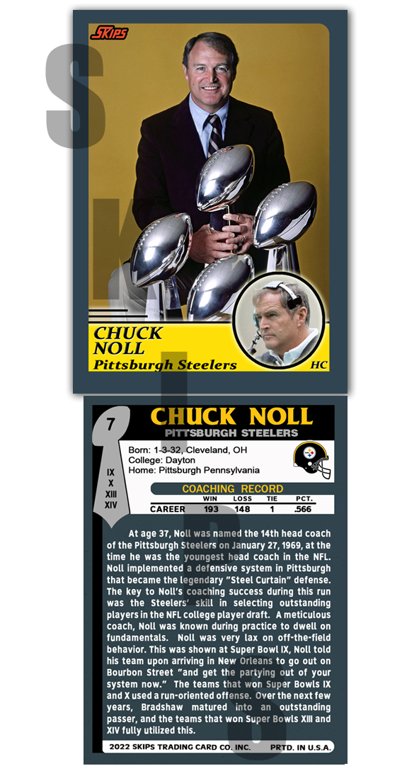 2022 Super Bowl Coaches STCC #7 Chuck Noll Pittsburgh Steelers