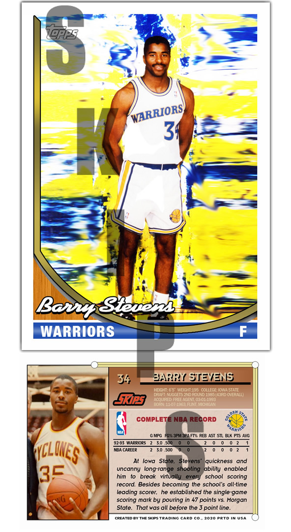 1993-94 STCC #34 Barry Stevens Golden State Warriors Iowa State