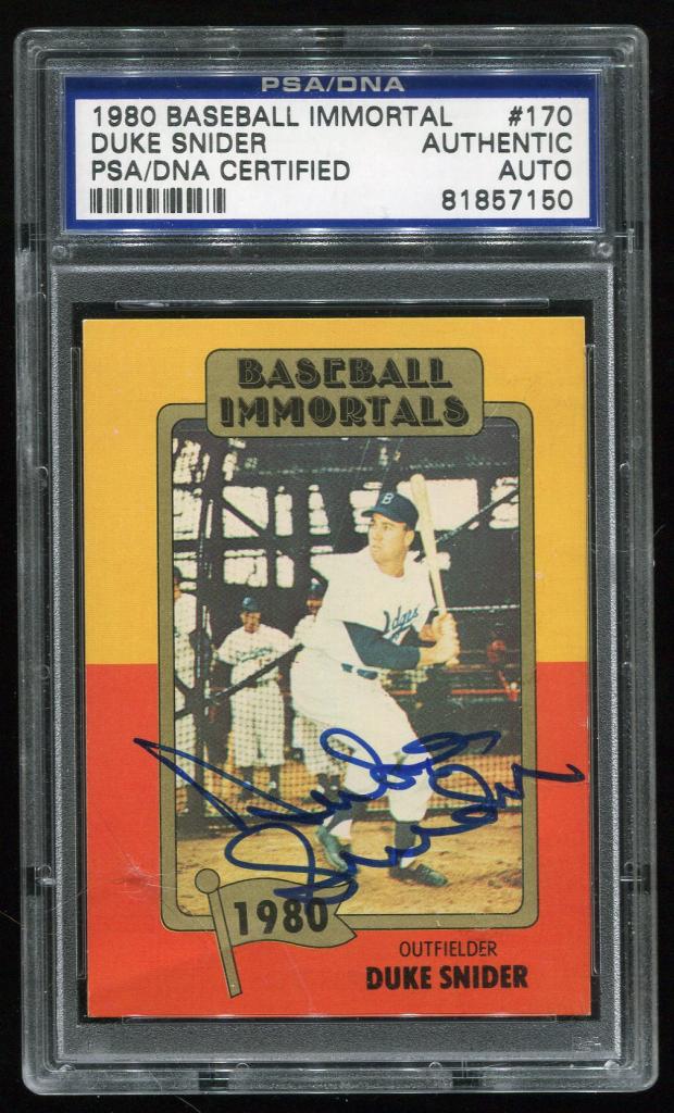 1980 Baseball Immortal Duke Snider Signed HOF Dodgers PSA/DNA