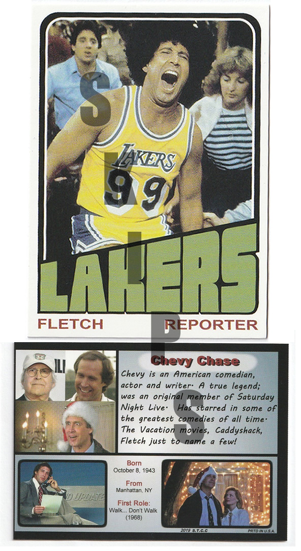 1972 STCC Topps Fletch Chevy Chase Los Angeles Lakers card SNL