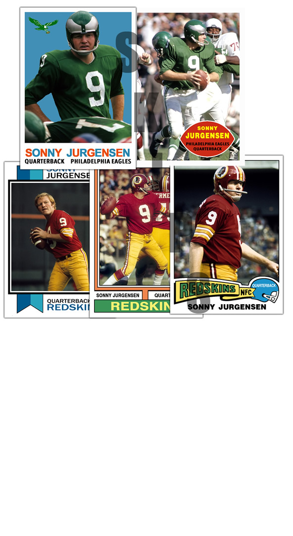 1959 1960 1973-1975 STCC Topps Sonny Jurgensen Eagles Redskins 5